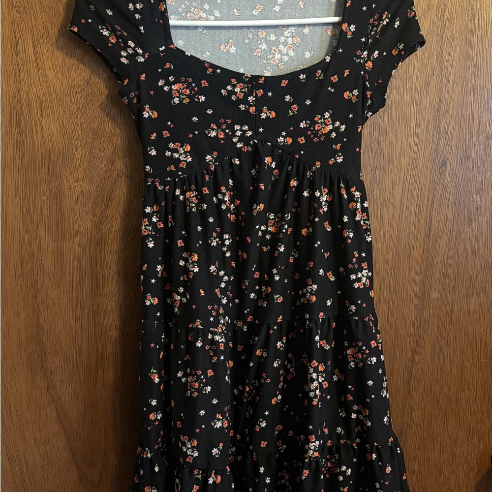 No Boundaries Black Floral Dress
